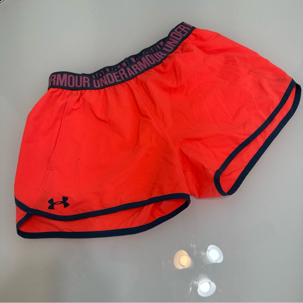 Under Armour Neon Orange Running Shorts S Small U3